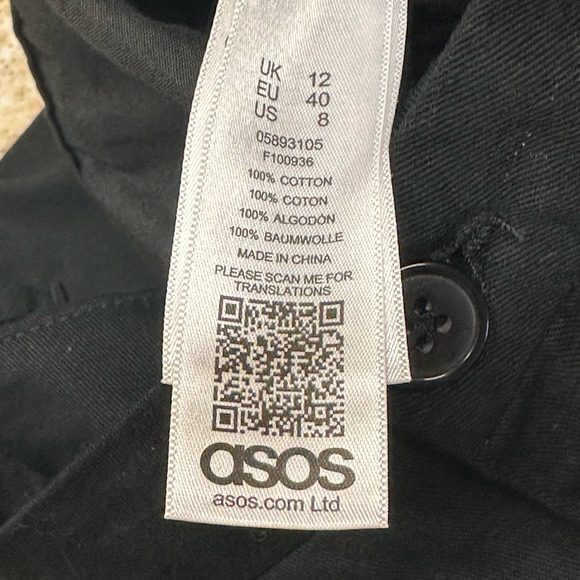 asos Black Flat Front Pants Sz 8 NWT - Picture 8 of 13